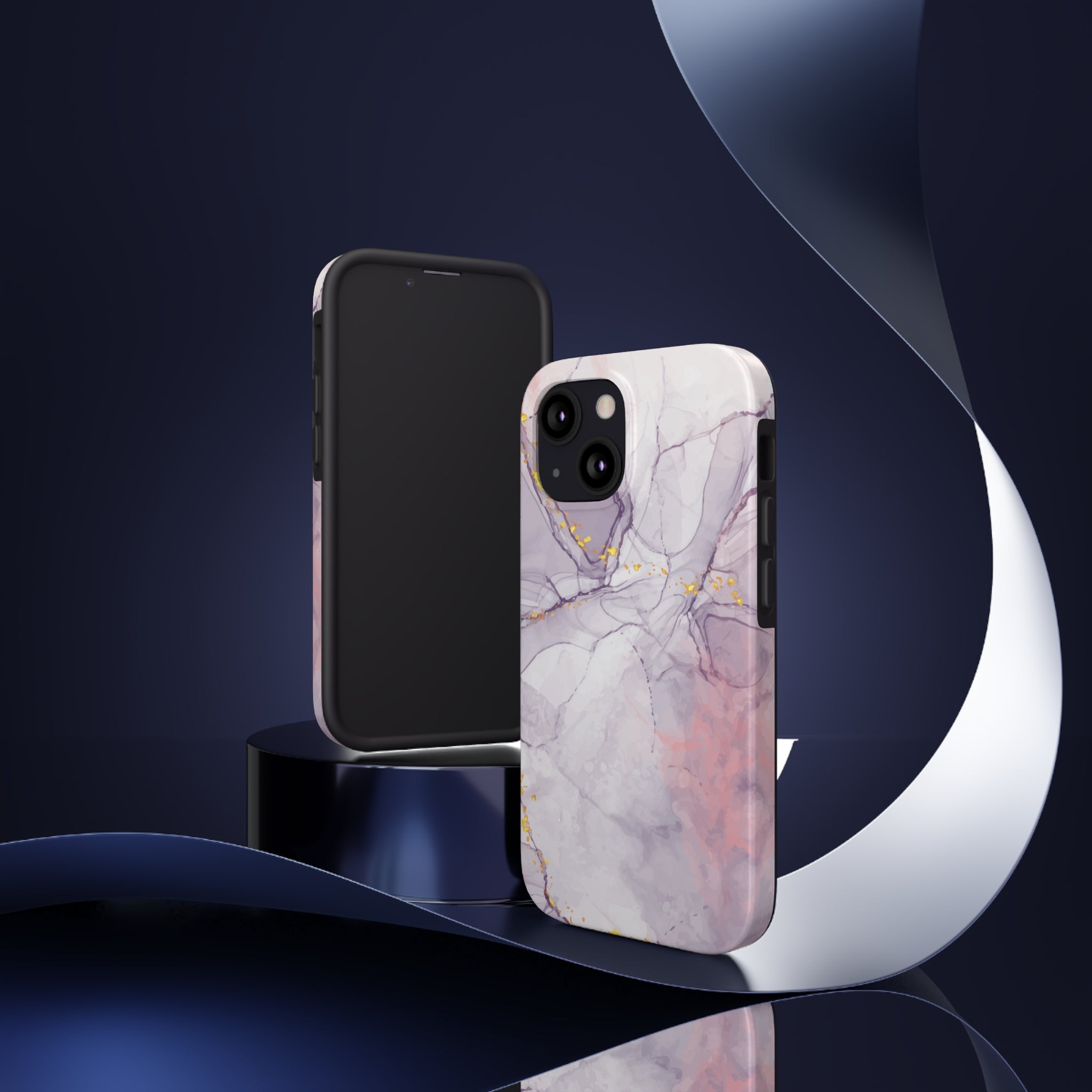 White Liquid Marble - iPhone Tough Cases - phone cases