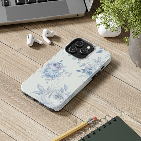 Classic Blue Floral - iPhone Tough Cases - phone cases