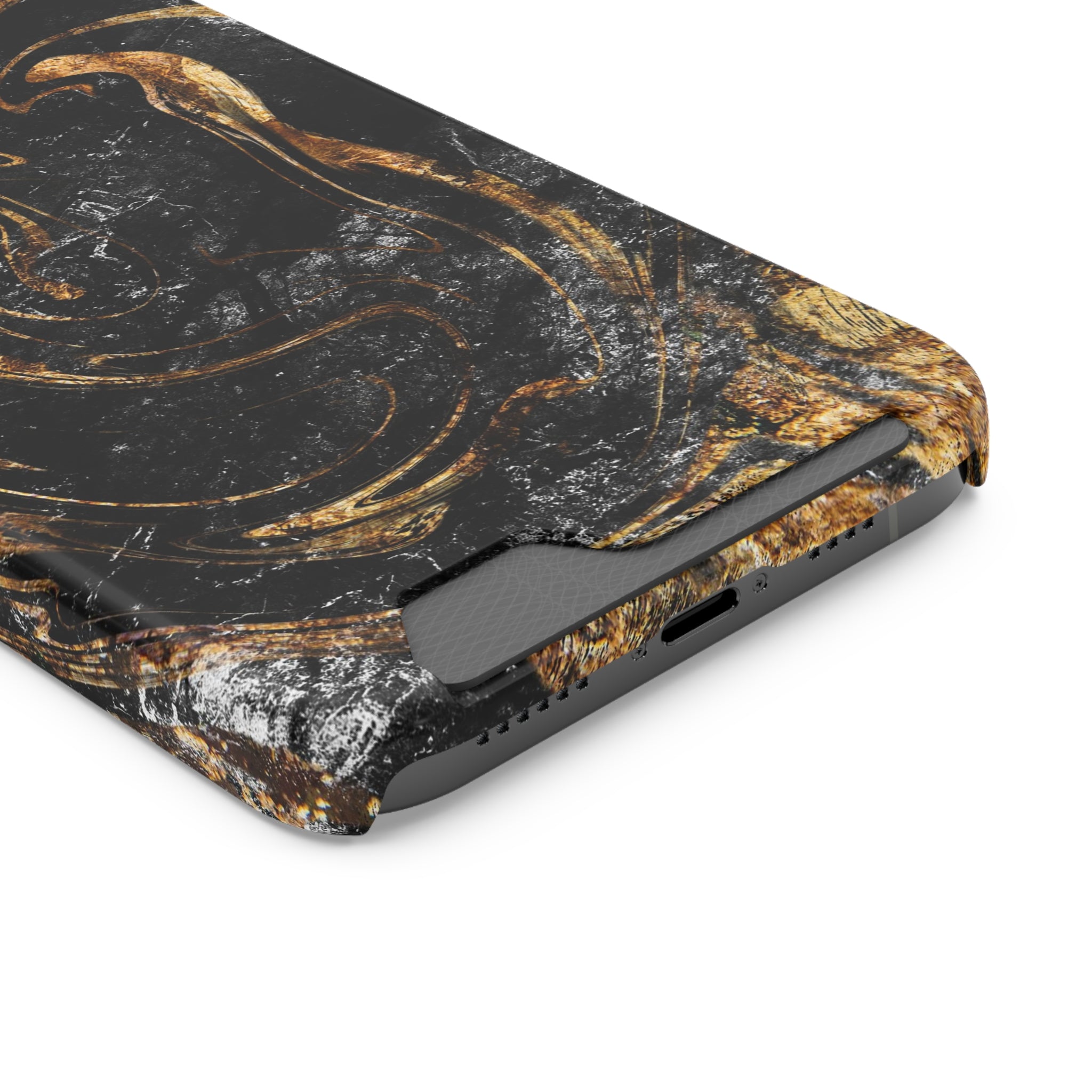 Golden Liquid Marble - Card Holder Cases - phone cases