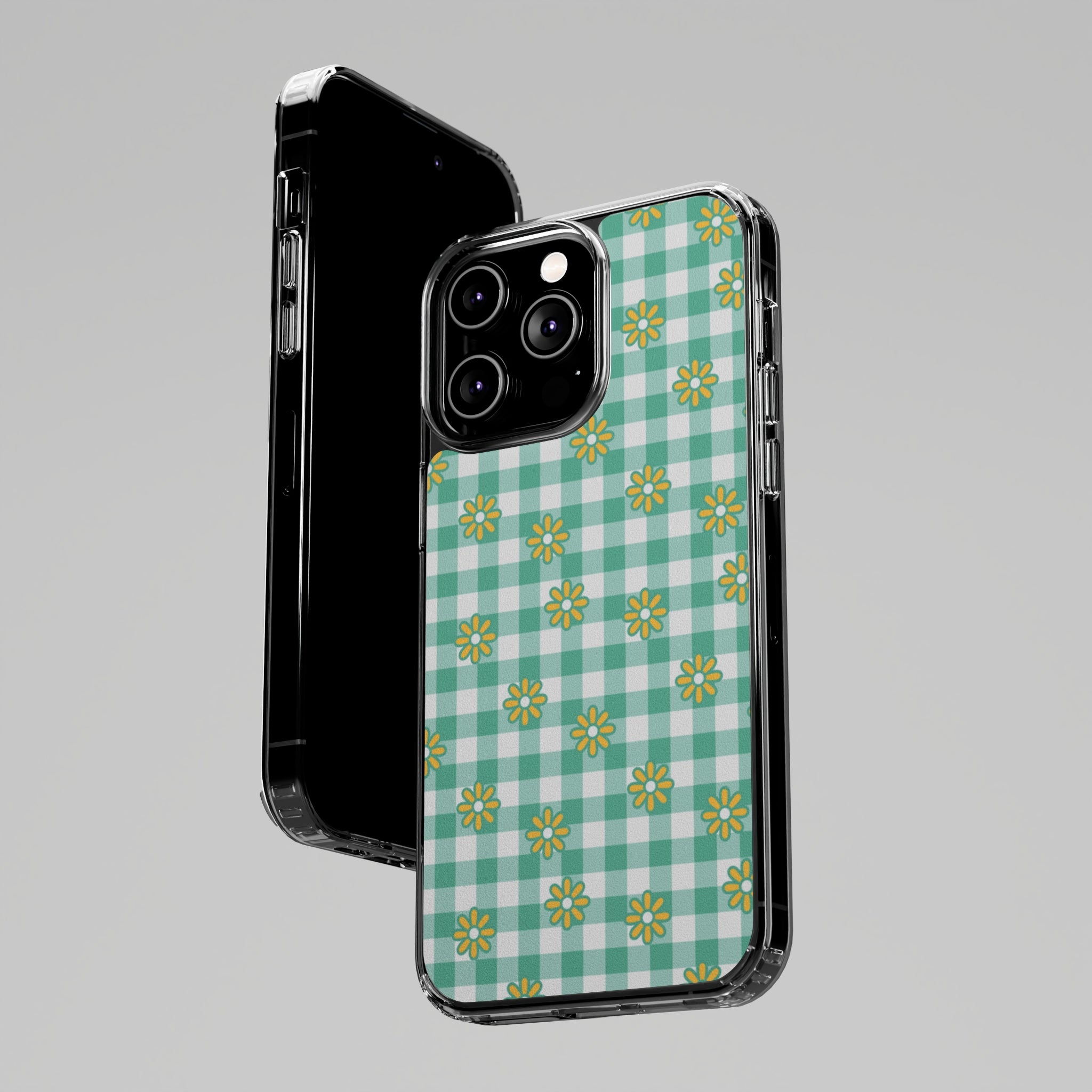 Checkerboard Flower - iPhone Clear Cases - phone cases