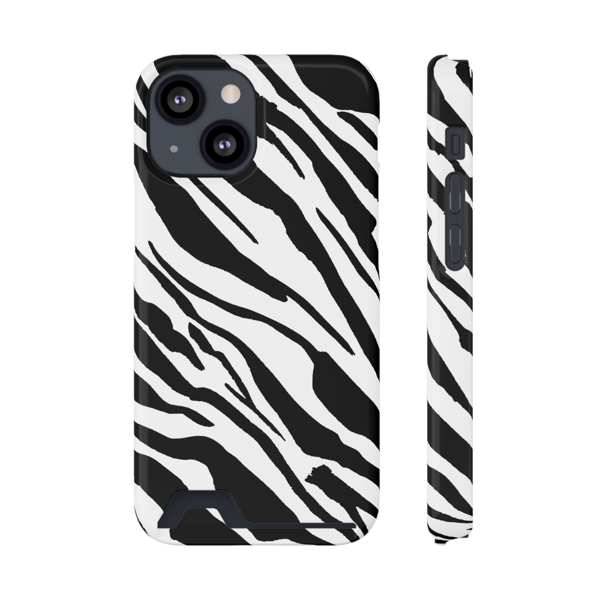 Zebra Black Wait - Card Holder Cases iPhone 13 Mini Glossy Without gift packaging - phone cases