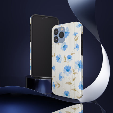 Blue Floral - iPhone Tough Cases - phone cases