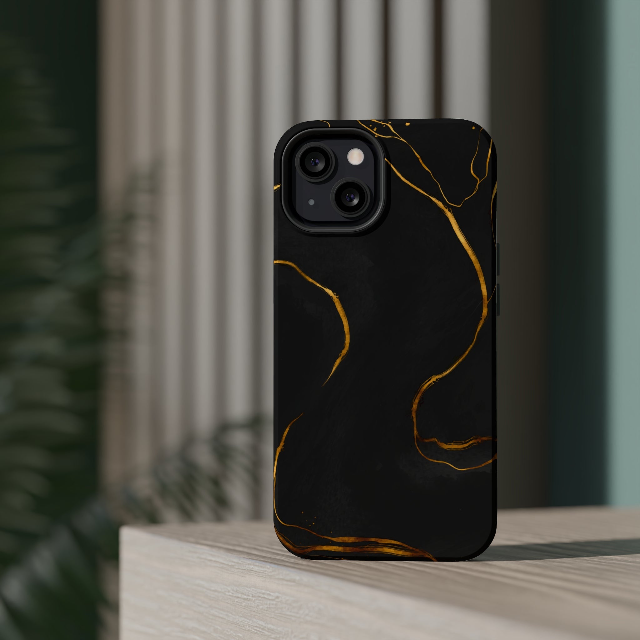 Black Cheetah Golden Marble - MagSafe Cases - phone cases