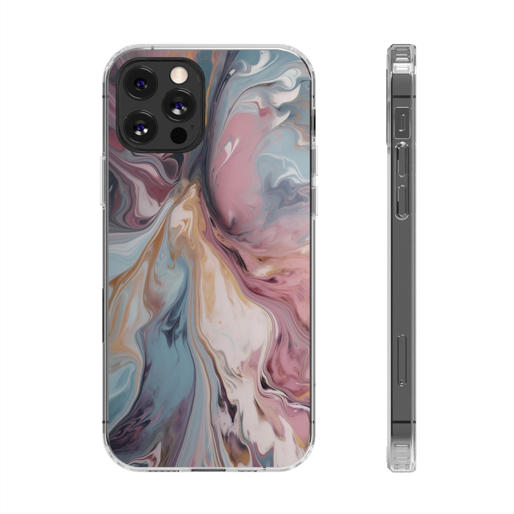 Liquid colored marble - iPhone Clear Cases iPhone 12 Pro Without gift packaging - phone cases