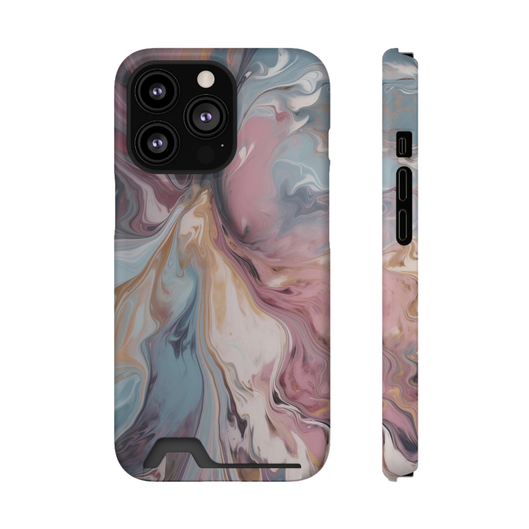 Liquid colored marble - Card Holder Cases iPhone 13 Pro Matte With gift packaging - phone cases