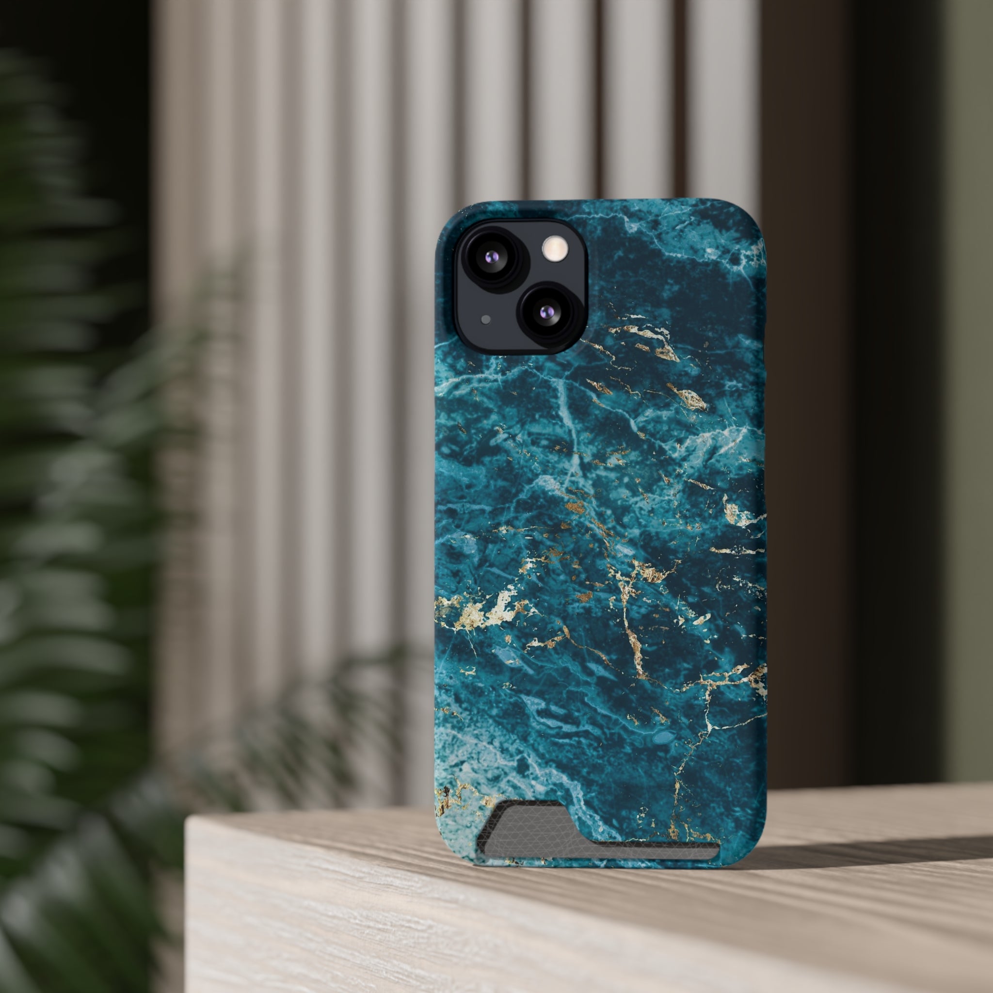 Liquid Blue marble - Card Holder Cases - phone cases