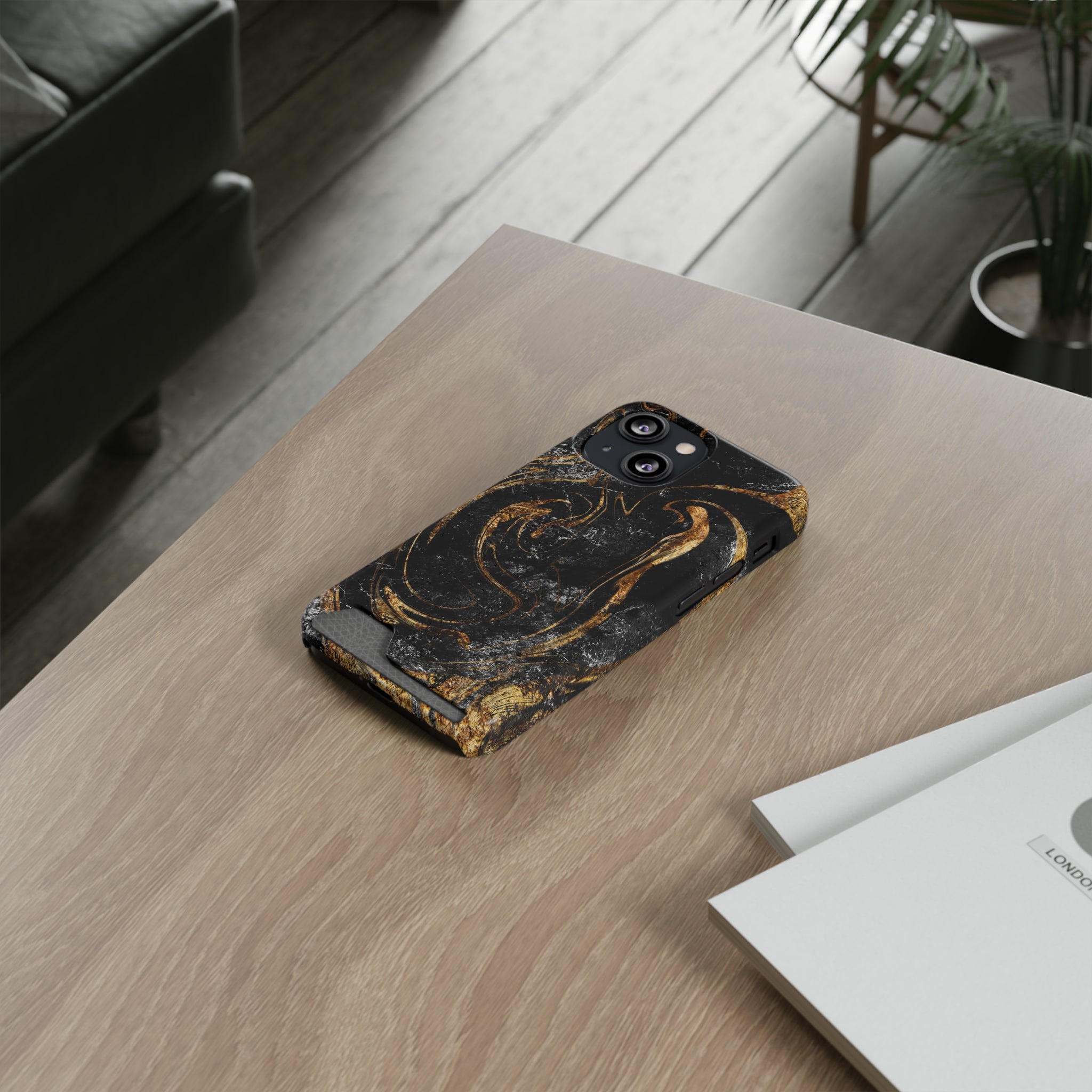 Golden Liquid Marble - Card Holder Cases - phone cases