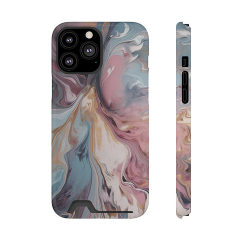 Liquid colored marble - Card Holder Cases iPhone 13 Pro Max Glossy Without gift packaging - phone cases