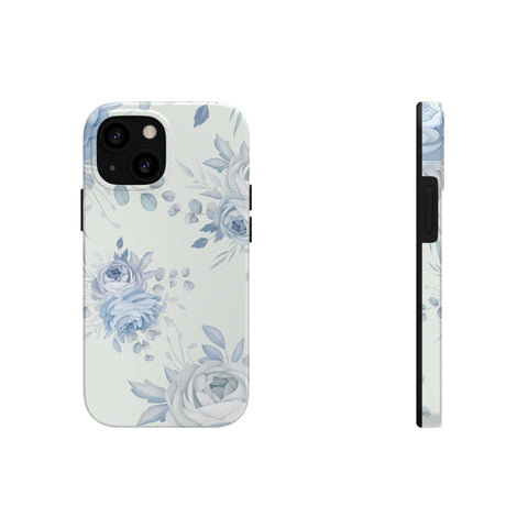 Classic Blue Floral - iPhone Tough Cases iPhone 13 Mini - phone cases