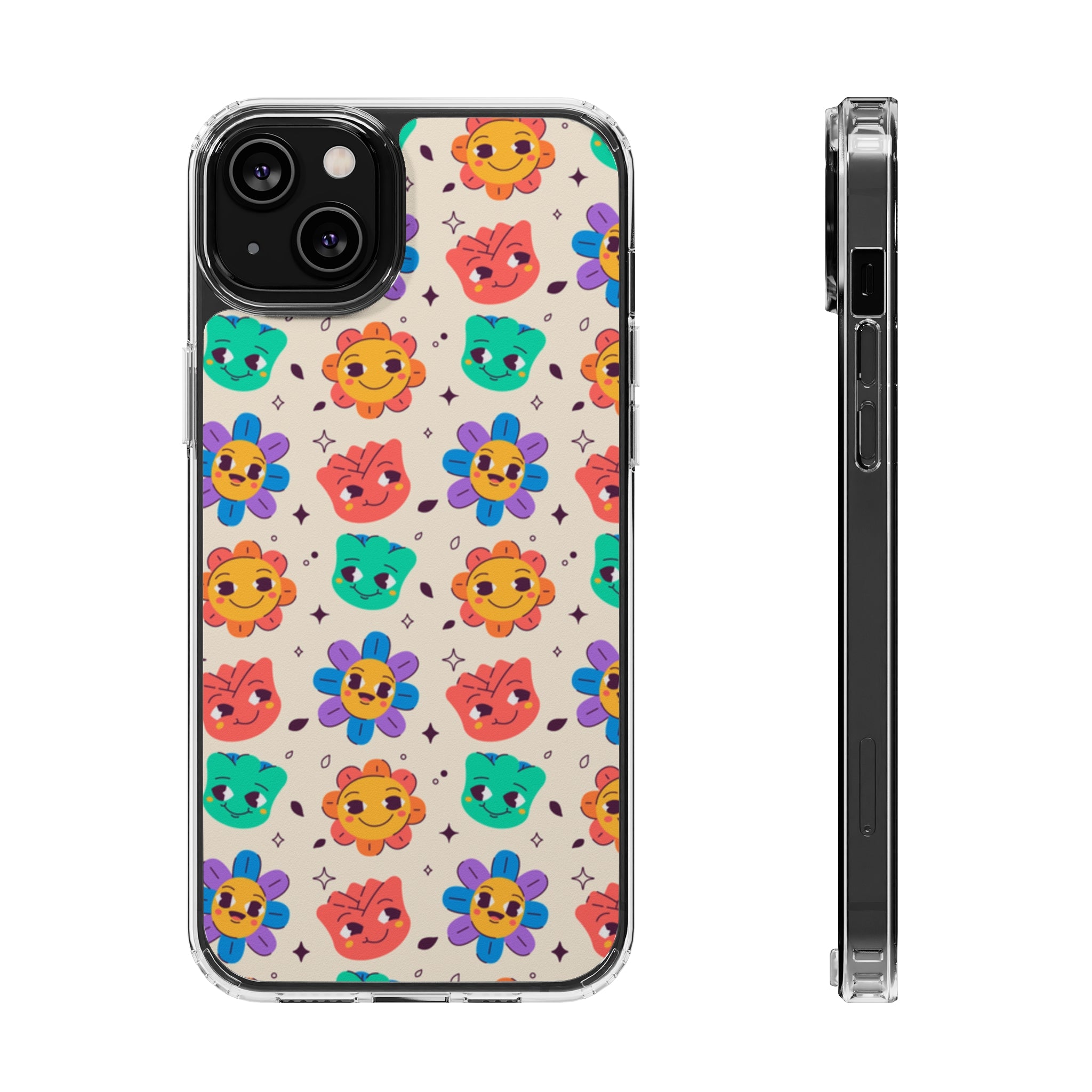 Face Floral - iPhone Clear Cases iPhone 14 Plus Without gift packaging - phone cases