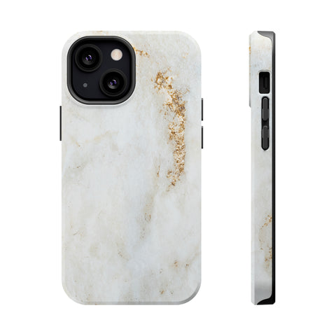 White Golden Marble - MagSafe Cases iPhone 13 Mini Matte - phone cases