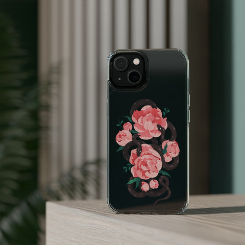 Snake with flowers - iPhone Clear Cases - phone cases