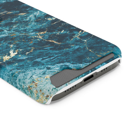 Liquid Blue marble - Card Holder Cases - phone cases