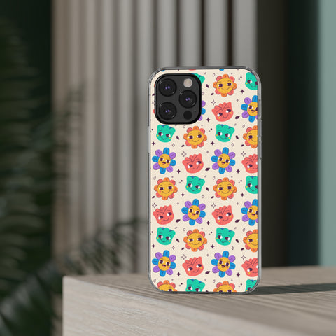 Face Floral - iPhone Clear Cases - phone cases