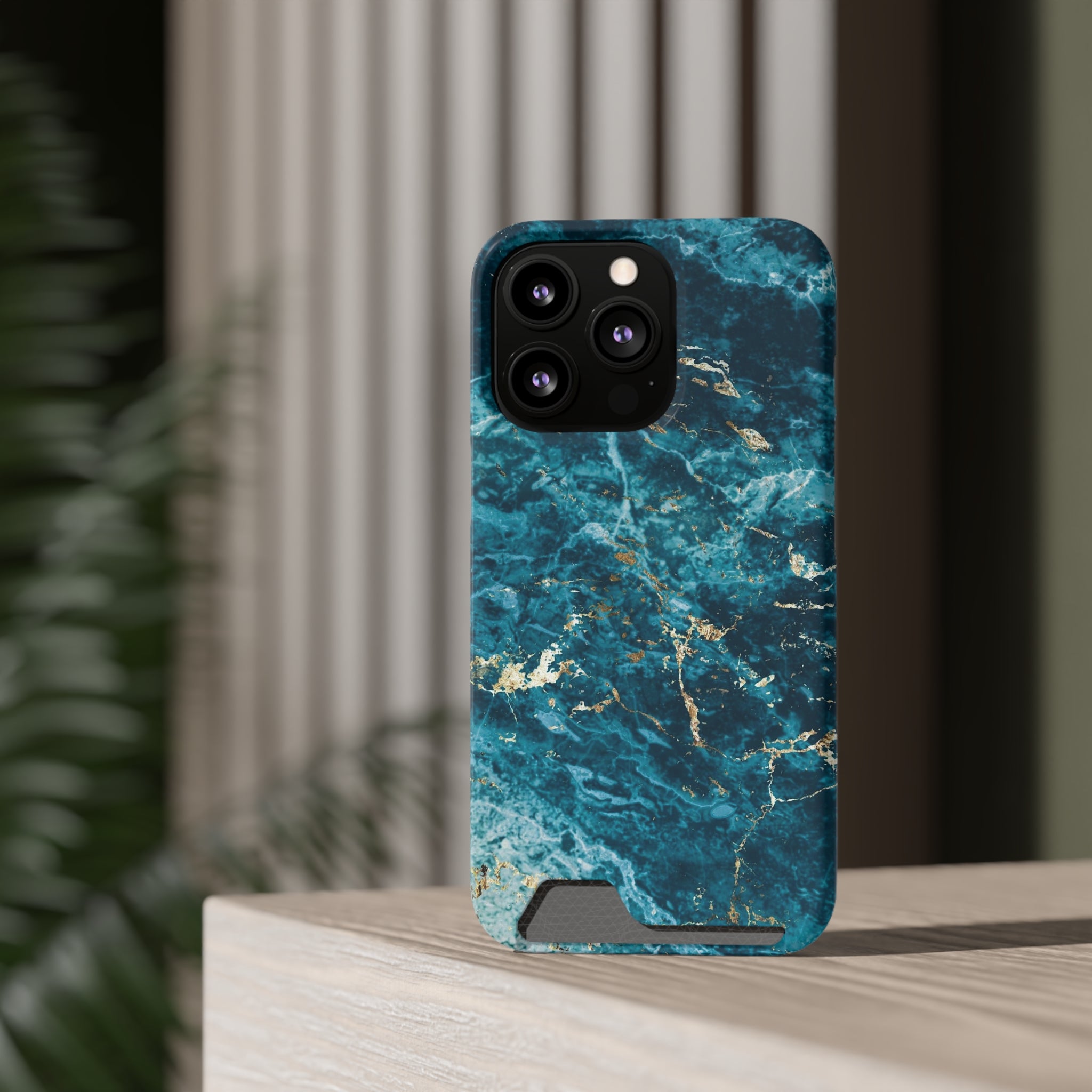 Liquid Blue marble - Card Holder Cases - phone cases