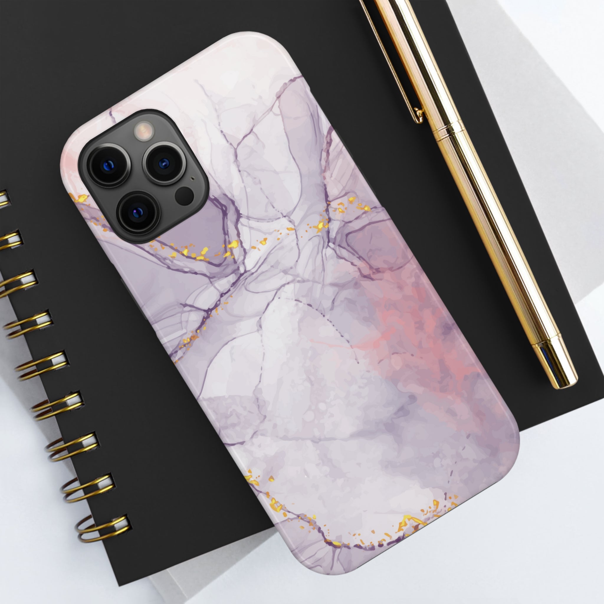 White Liquid Marble - iPhone Tough Cases - phone cases