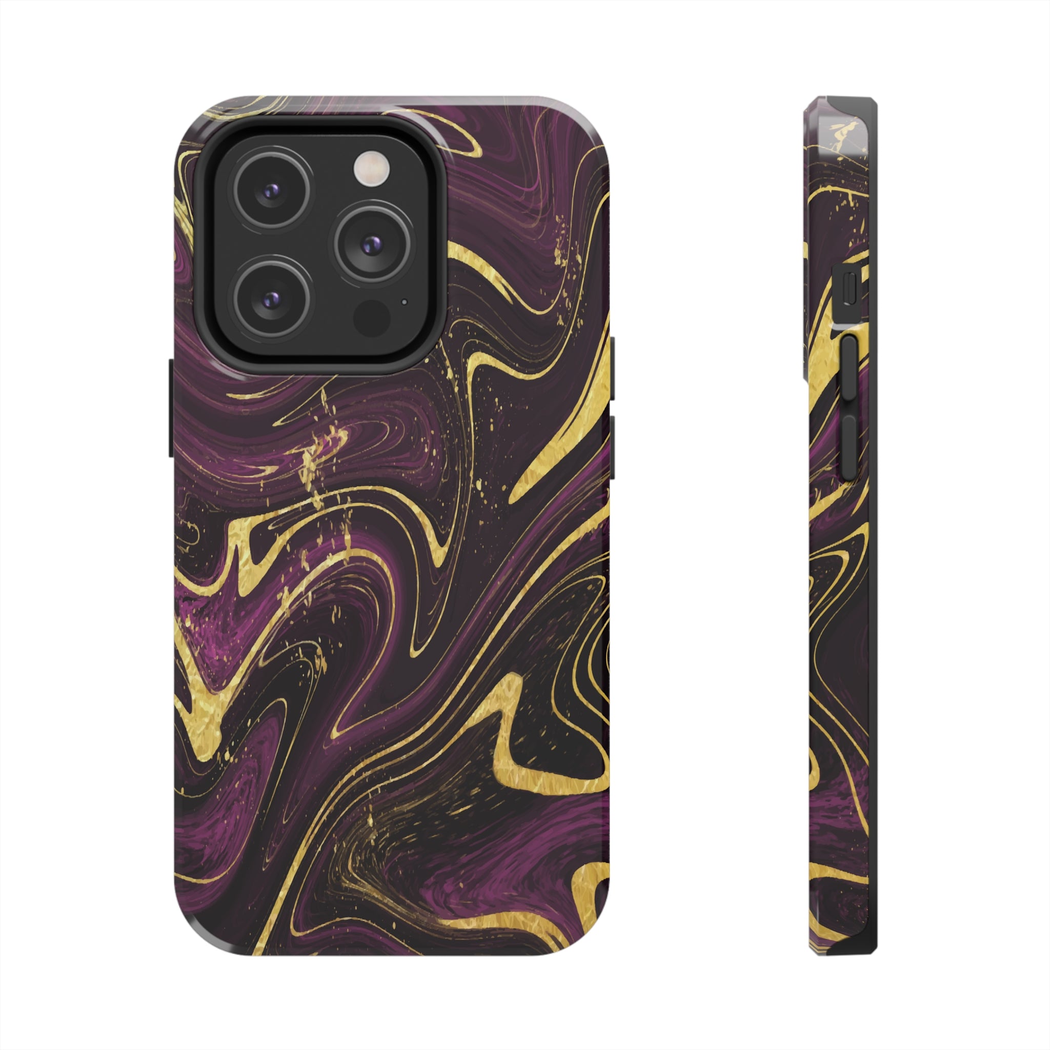 Golden liquid marble - iPhone Tough Cases iPhone 14 Pro - phone cases