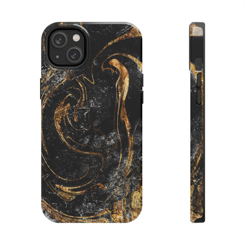 Golden Liquid Marble - iPhone Tough Cases iPhone 14 Plus - phone cases