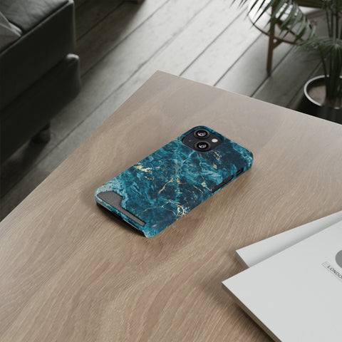 Liquid Blue marble - Card Holder Cases - phone cases