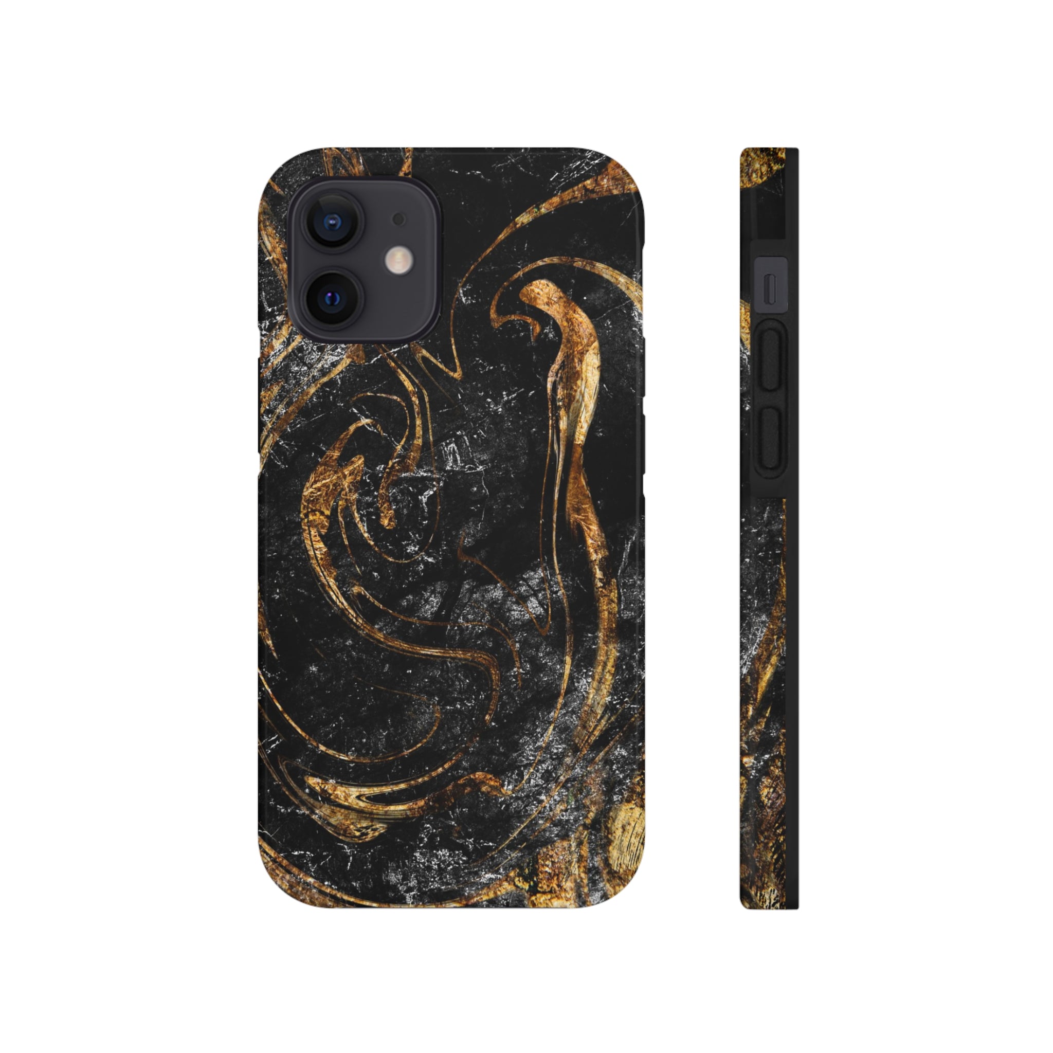 Golden Liquid Marble - iPhone Tough Cases iPhone 12 Mini - phone cases