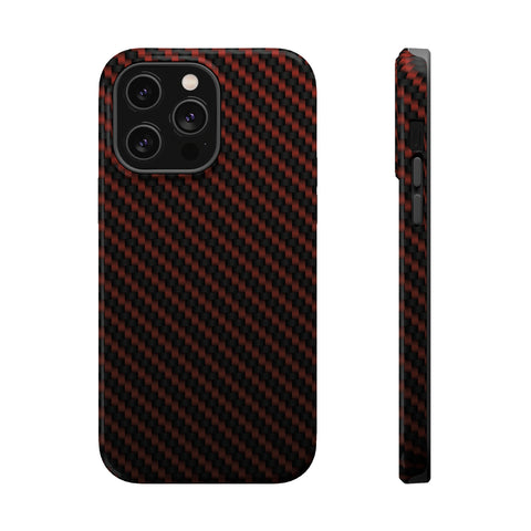 Red carbon fiber - MagSafe Cases iPhone 14 Pro Max Glossy - phone cases