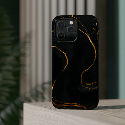 Black Cheetah Golden Marble - MagSafe Cases - phone cases