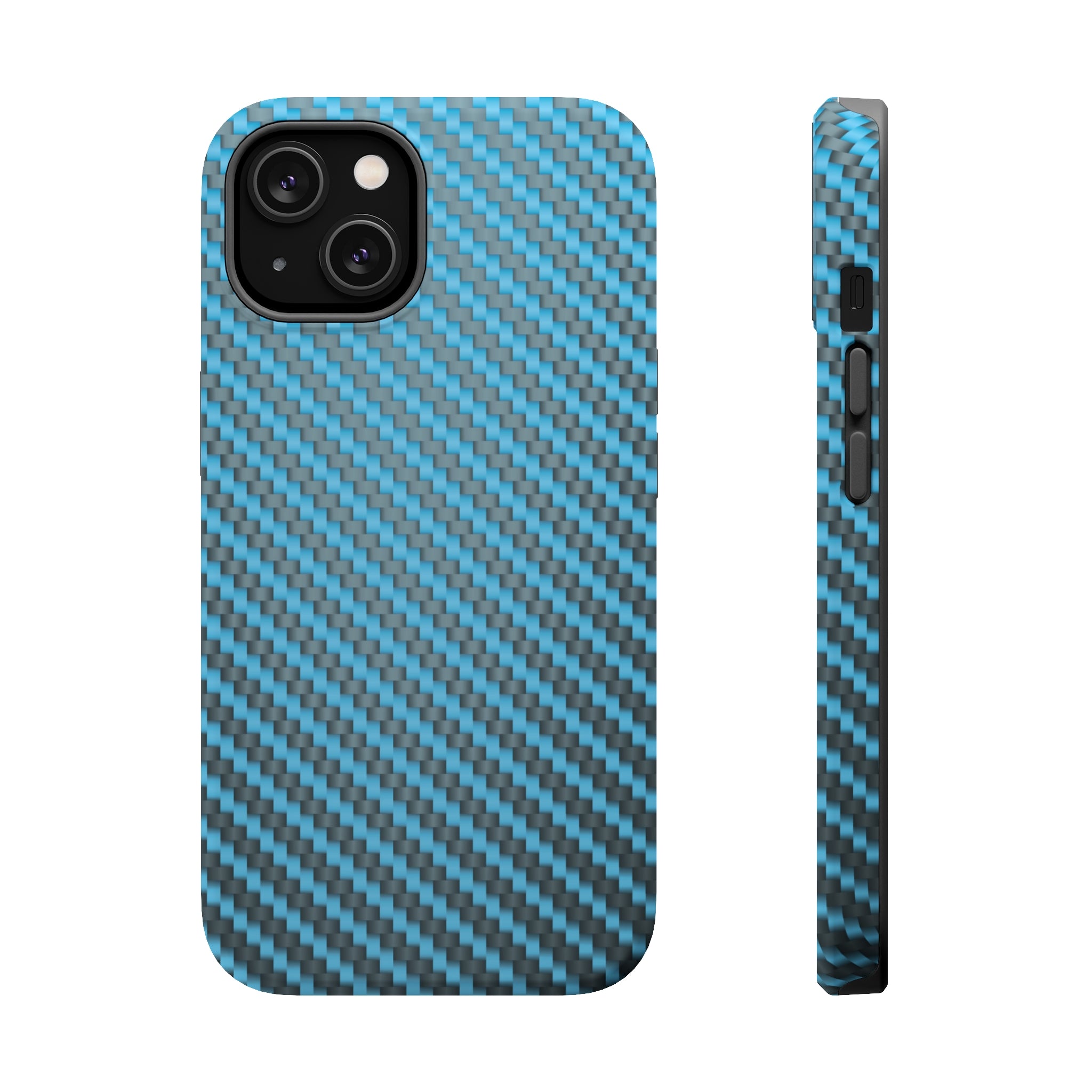 Blue carbon fiber - MagSafe Cases iPhone 14 Matte - phone cases