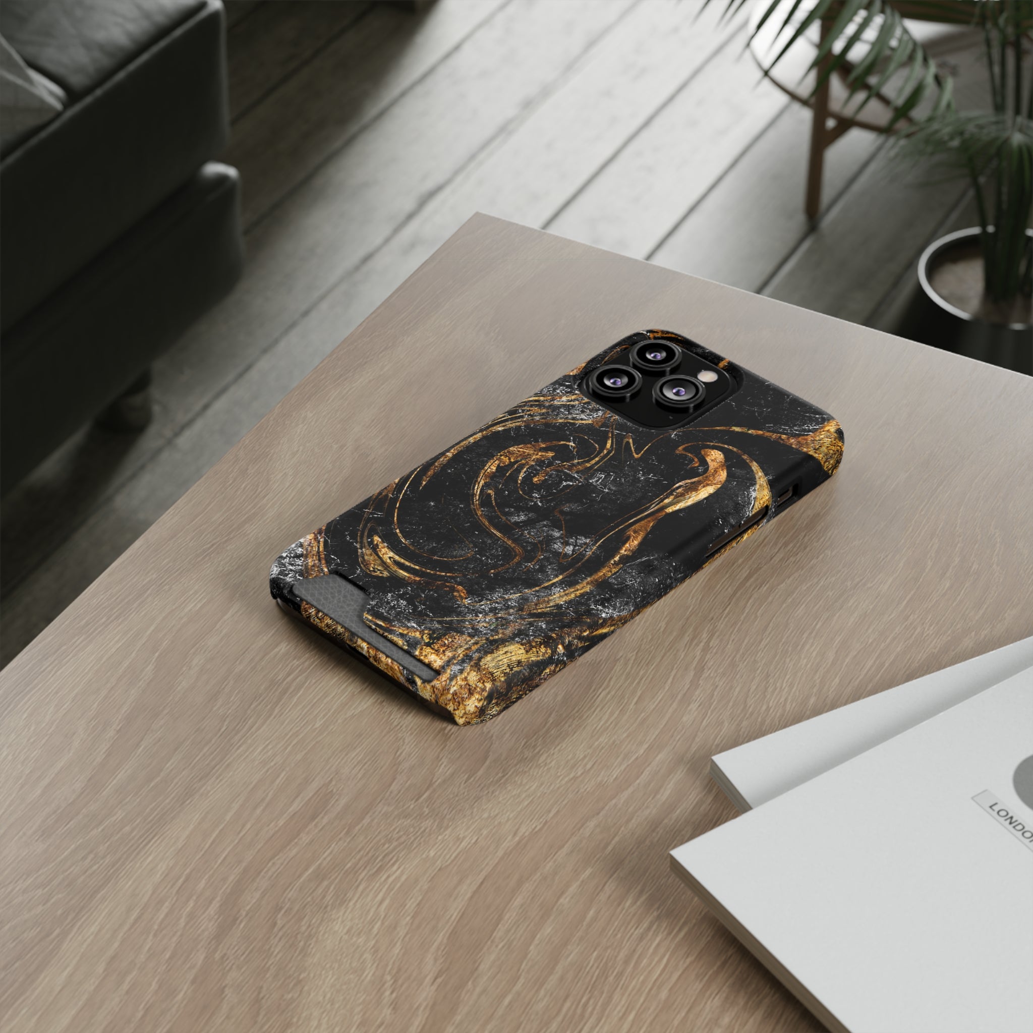 Golden Liquid Marble - Card Holder Cases - phone cases