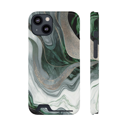 Green Marble - Card Holder Cases iPhone 13 Glossy With gift packaging - phone cases