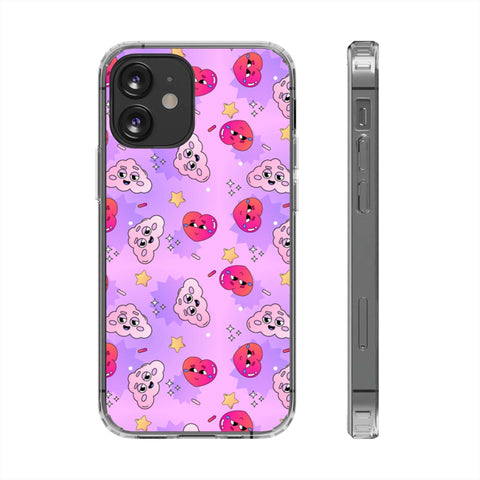 Clouds & Hearts - iPhone Clear Cases iPhone 12 Mini Without gift packaging - phone cases