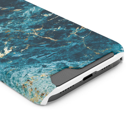 Liquid Blue marble - Card Holder Cases - phone cases