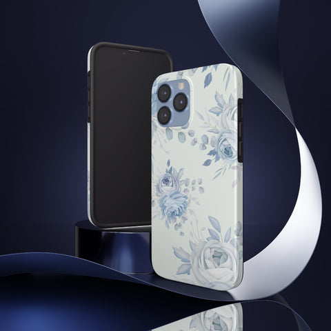 Classic Blue Floral - iPhone Tough Cases - phone cases