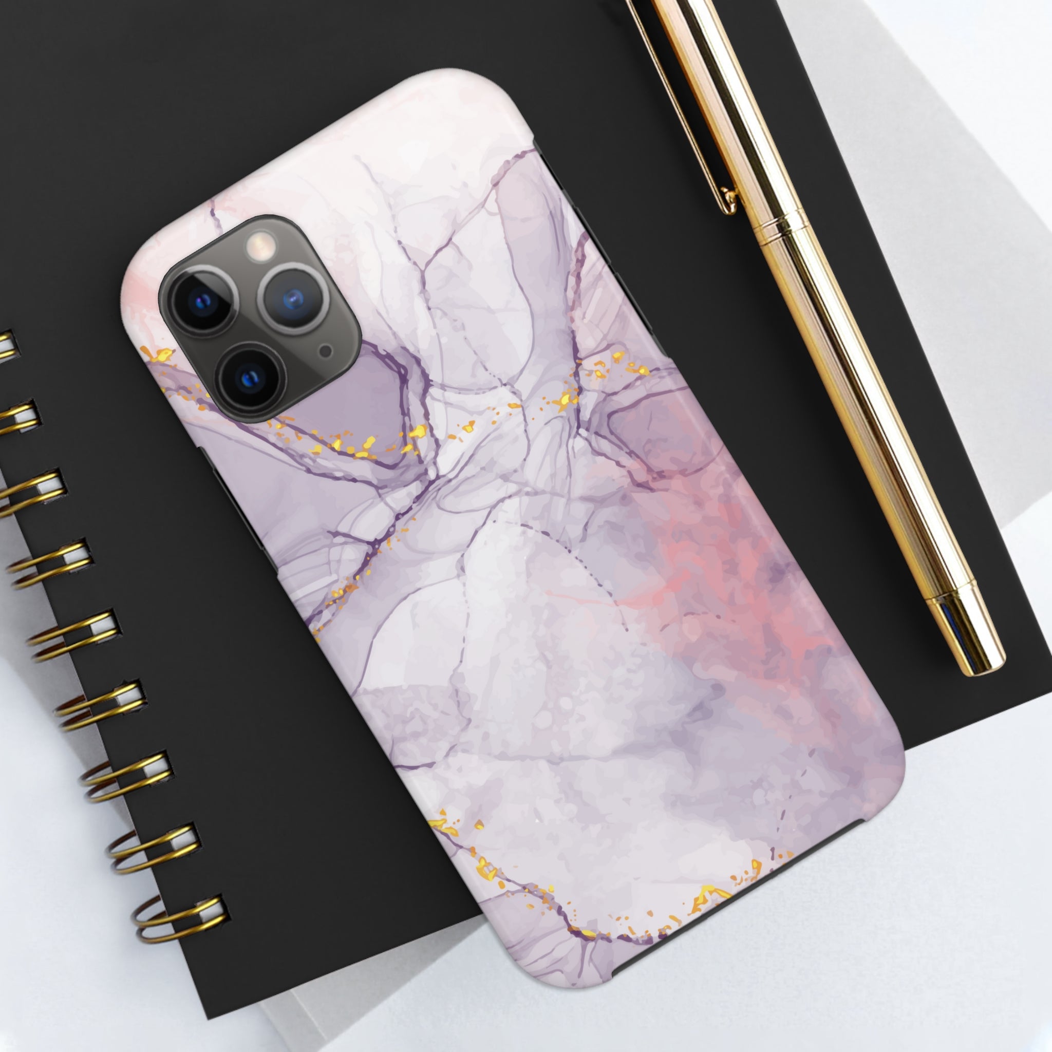 White Liquid Marble - iPhone Tough Cases - phone cases