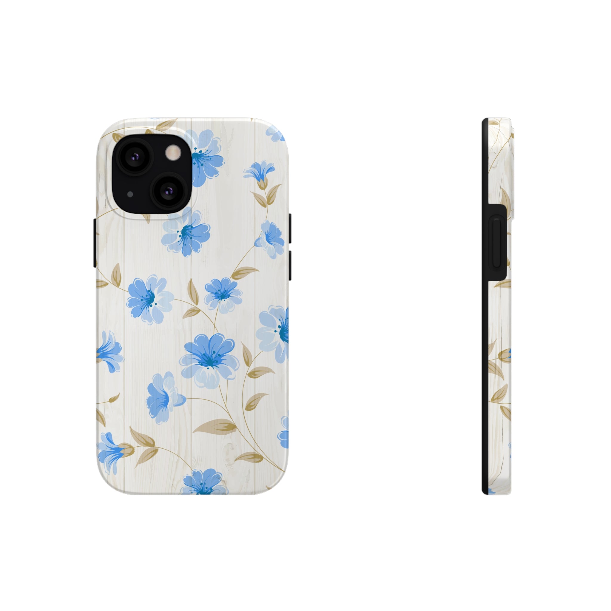 Blue Floral - iPhone Tough Cases iPhone 13 Mini - phone cases