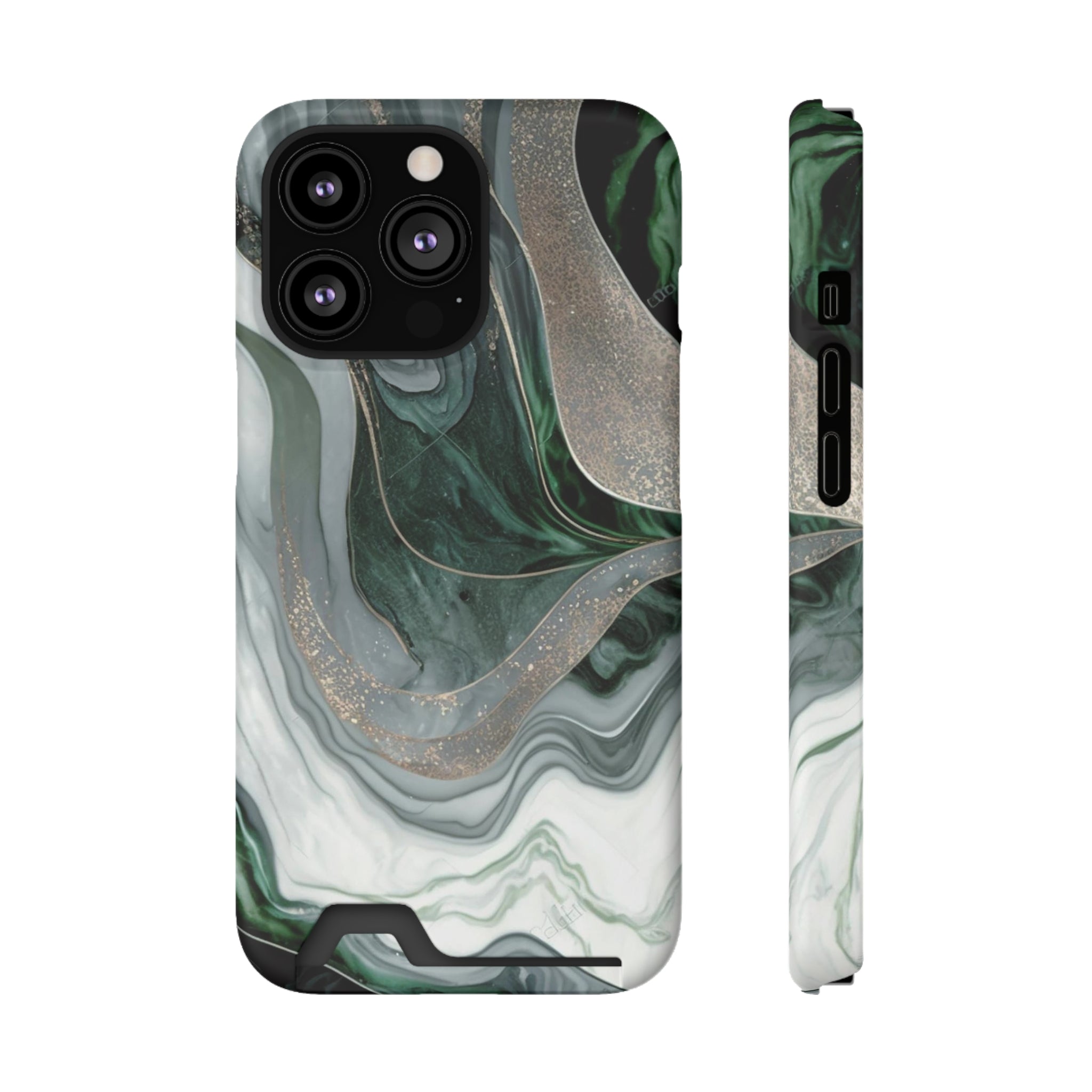 Green Marble - Card Holder Cases iPhone 13 Pro Matte With gift packaging - phone cases