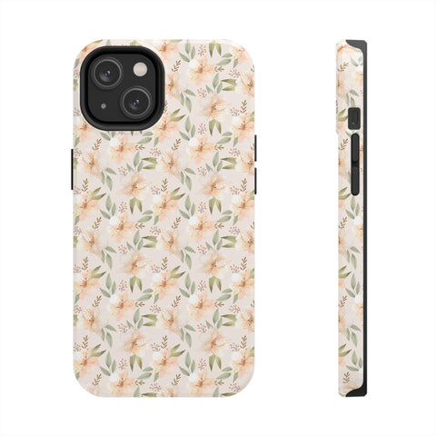 Pink Floral - iPhone Tough Cases iPhone 14 - phone cases