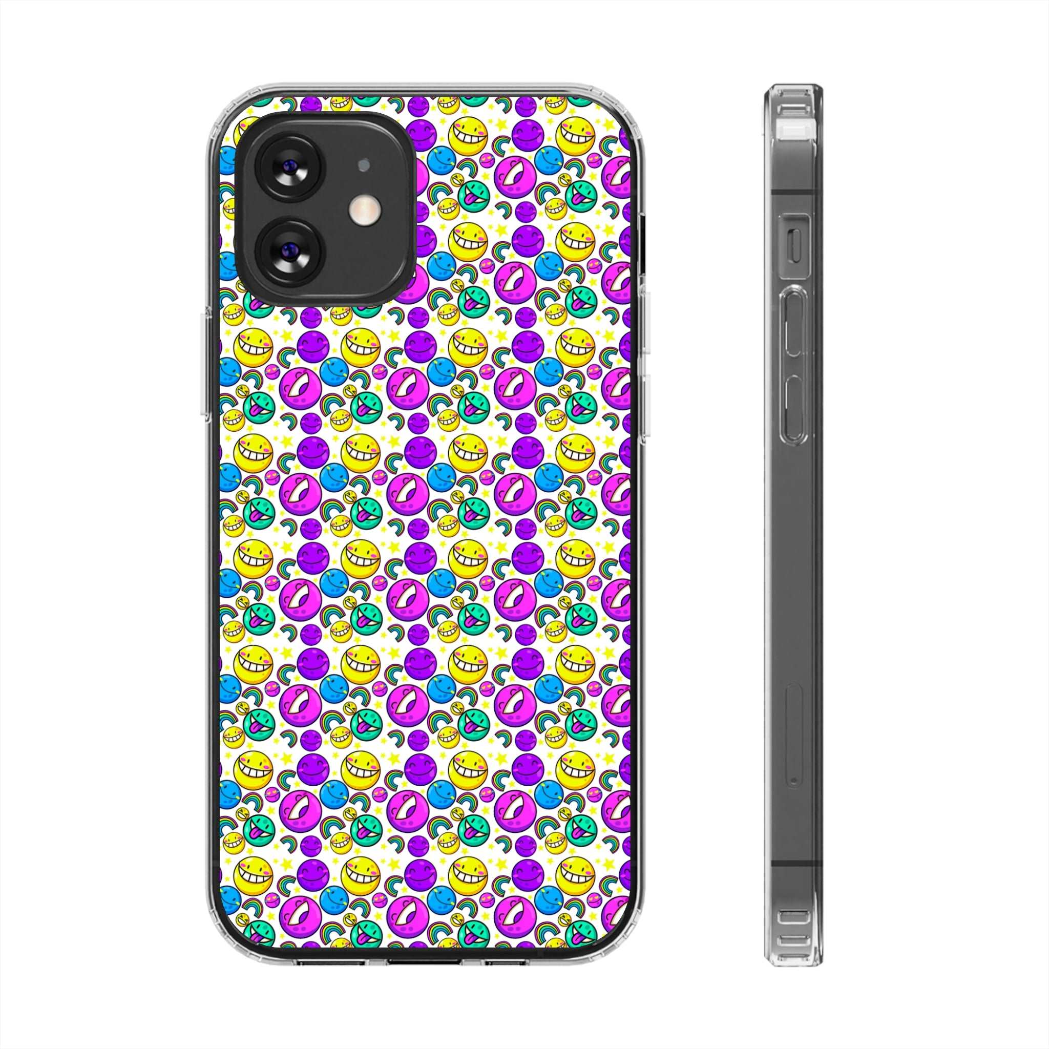 Colourful Emoticons - iPhone Clear Cases iPhone 12 Without gift packaging - phone cases