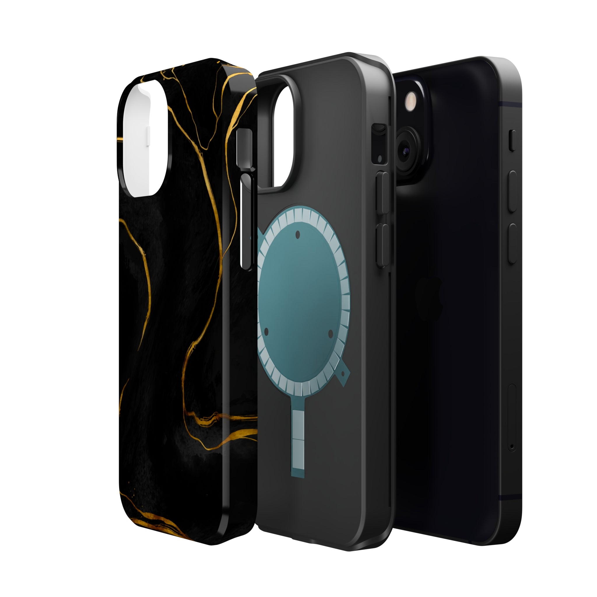 Black Cheetah Golden Marble - MagSafe Cases - phone cases