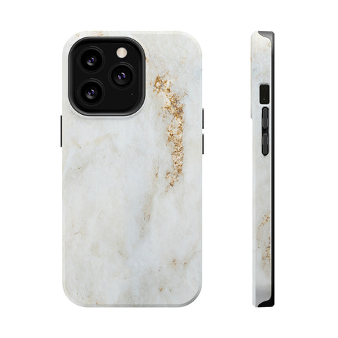 White Golden Marble - MagSafe Cases iPhone 13 Pro Matte - phone cases