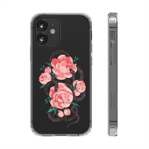 Snake with flowers - iPhone Clear Cases iPhone 12 Mini Without gift packaging - phone cases