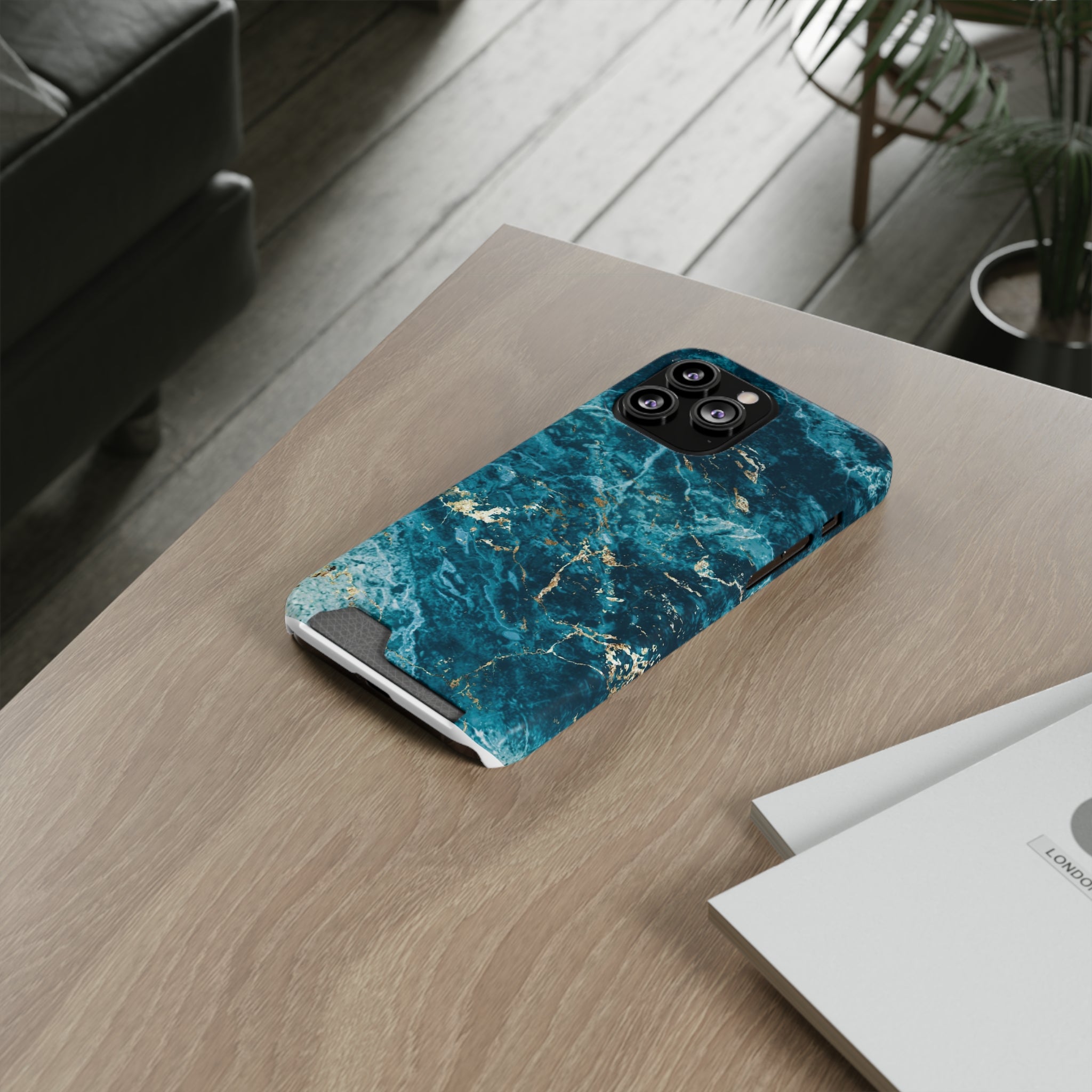 Liquid Blue marble - Card Holder Cases - phone cases