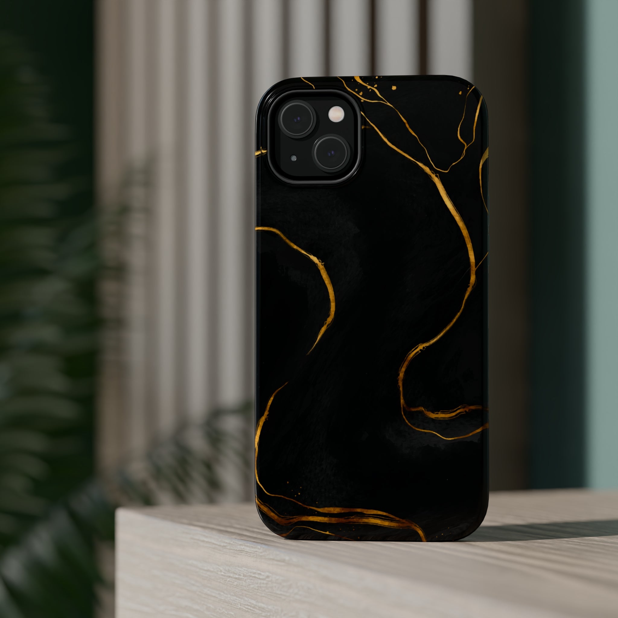 Black Cheetah Golden Marble - MagSafe Cases - phone cases