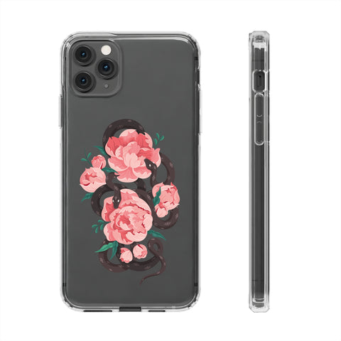 Snake with flowers - iPhone Clear Cases iPhone 11 Pro Max Without gift packaging - phone cases