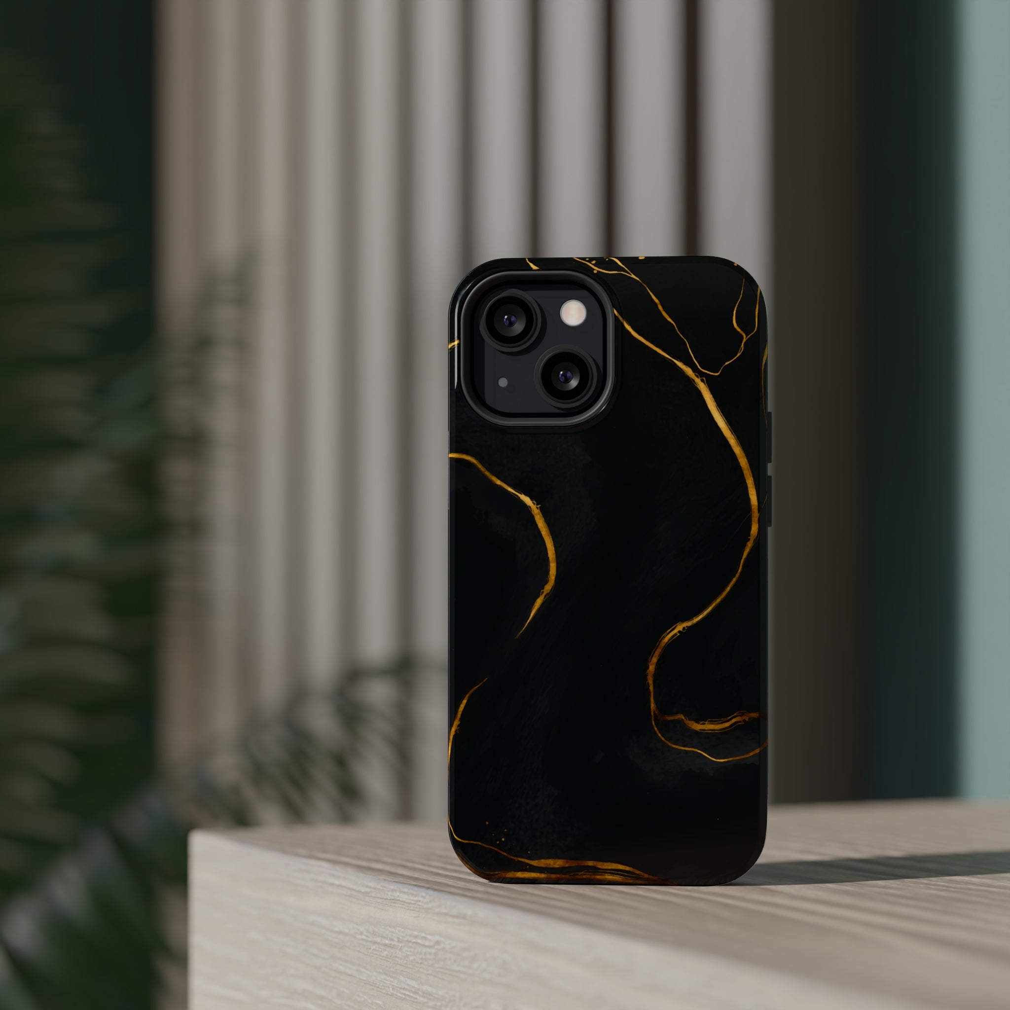 Black Cheetah Golden Marble - MagSafe Cases - phone cases