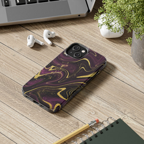 Golden liquid marble - iPhone Tough Cases - phone cases