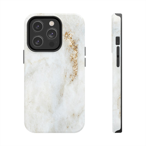 White Golden Marble - iPhone Tough Cases iPhone 14 Pro - phone cases