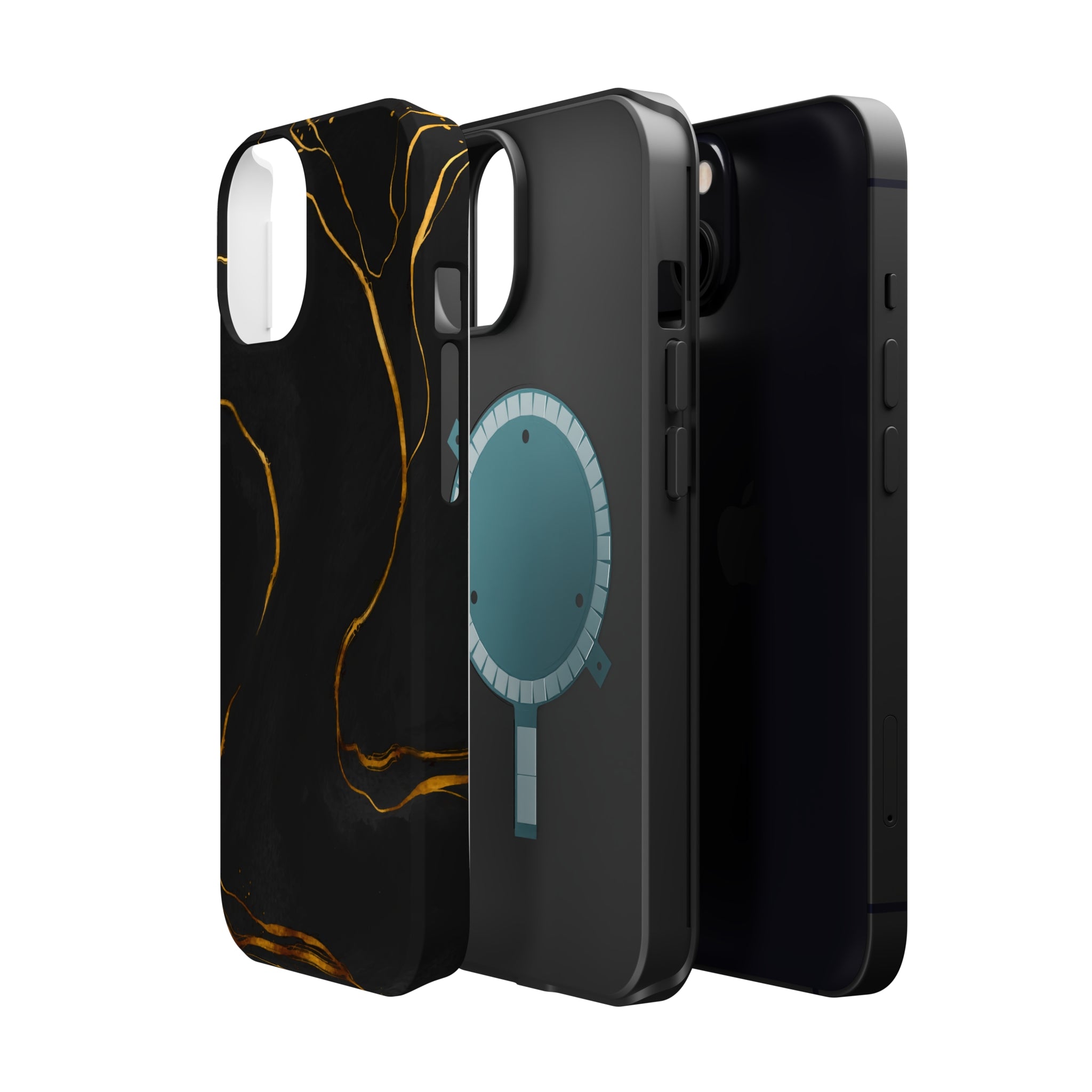 Black Cheetah Golden Marble - MagSafe Cases - phone cases