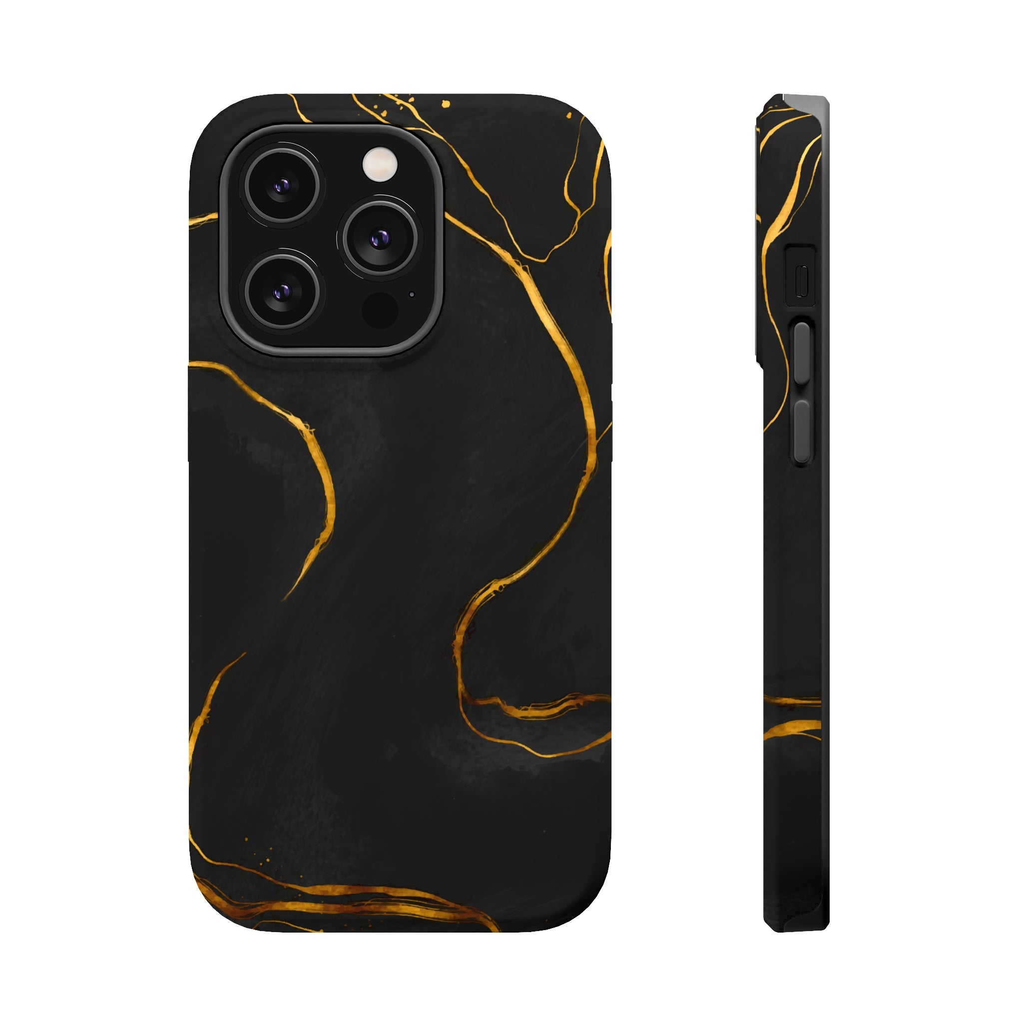 Black Cheetah Golden Marble - MagSafe Cases iPhone 14 Pro Matte - phone cases