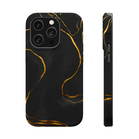 Black Cheetah Golden Marble - MagSafe Cases iPhone 14 Pro Matte - phone cases