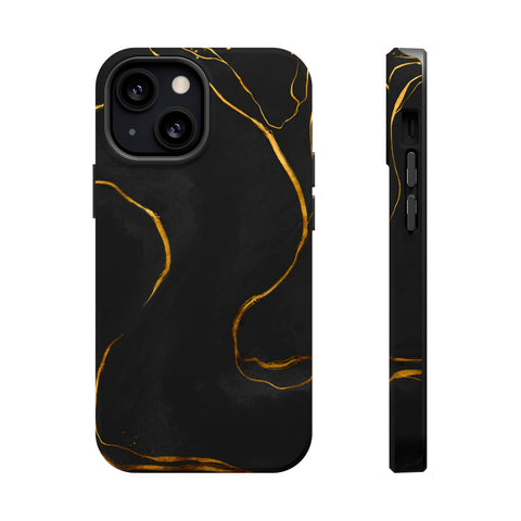 Black Cheetah Golden Marble - MagSafe Cases iPhone 13 Mini Matte - phone cases